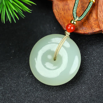 Hotan jade Xinjiang pure natural jade safety buckle