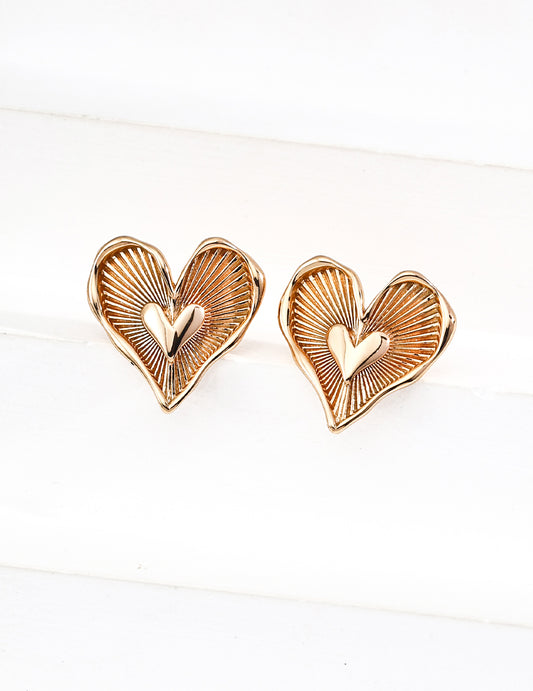 S925 silver design heart earrings