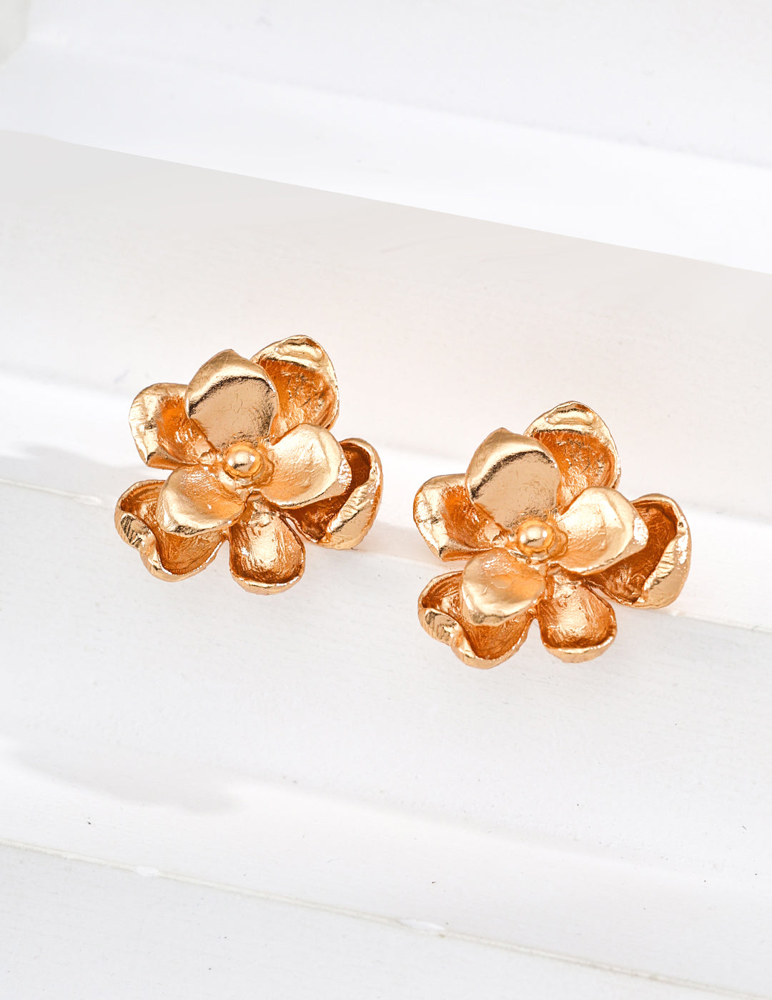 S925 silver design sense simple flower earrings