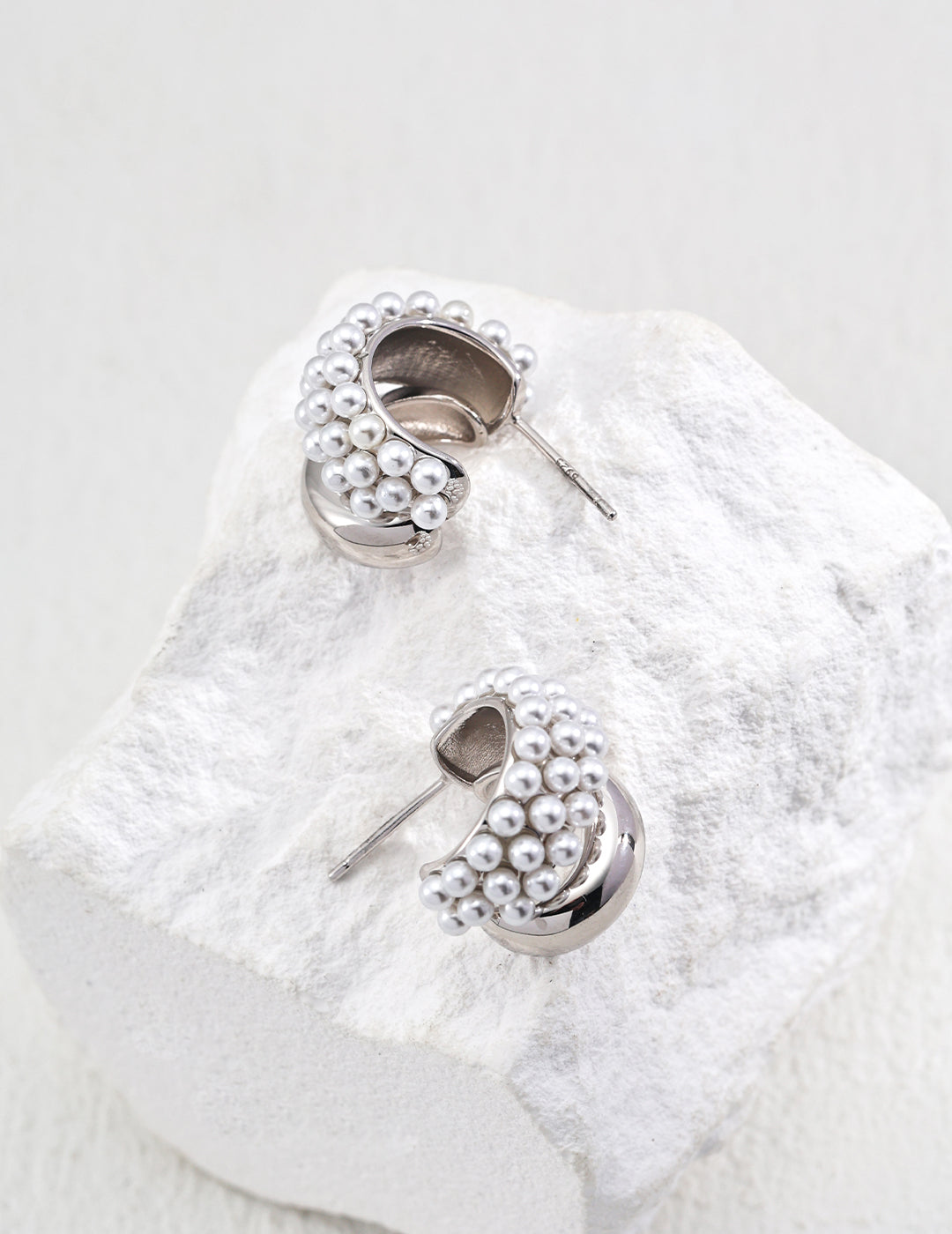 S925 silver design imitation pearl earrings