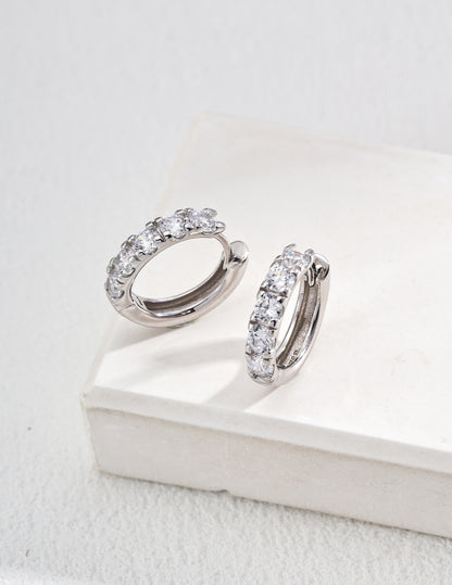 S925 silver simple zircon earrings