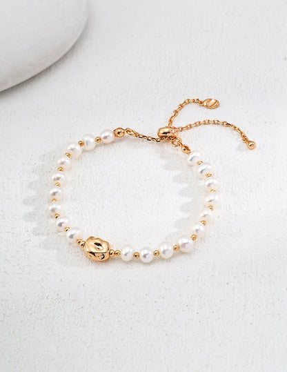 S925 Silver Simple Natural Pearl Bracelet