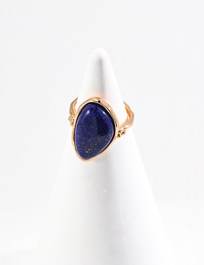 Sterling silver vintage natural lapis lazuli ring