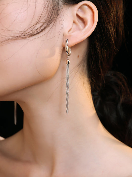 Fringed long earrings