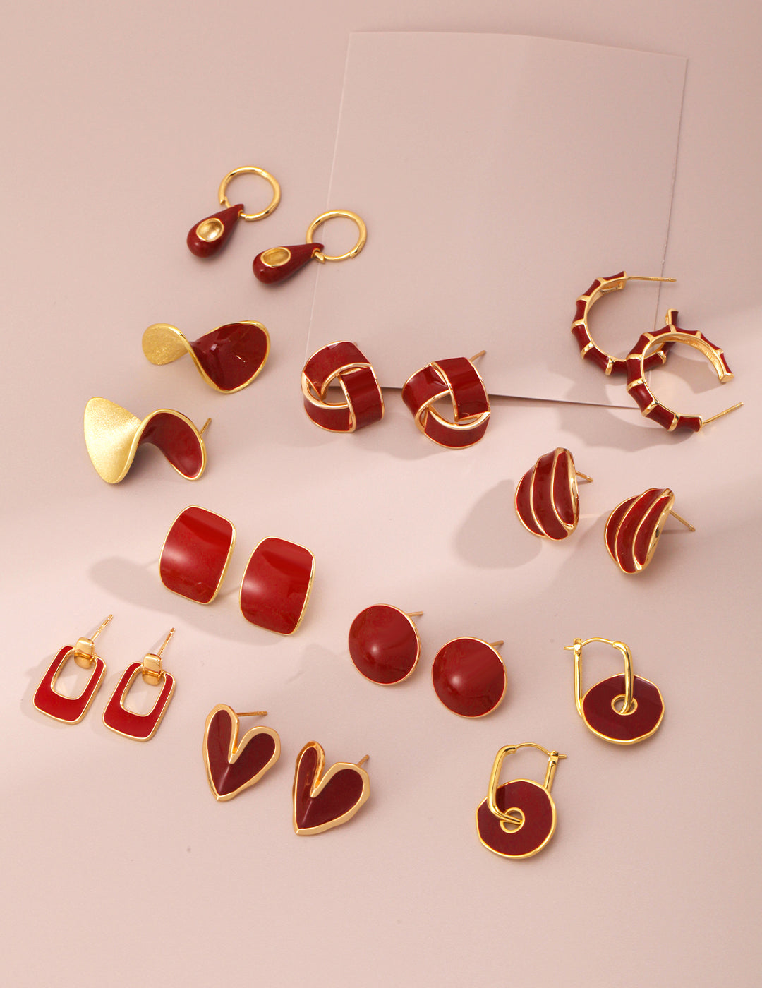 Chinese red drop glaze earrings An earring that belongs to percussion love~ The real thing is very everyday, but it will be a little amazing