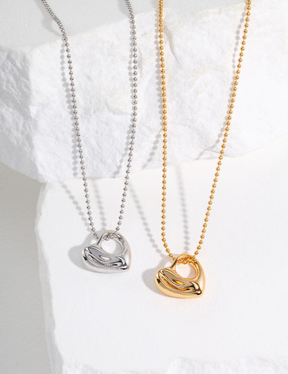 Sterling silver heart necklace