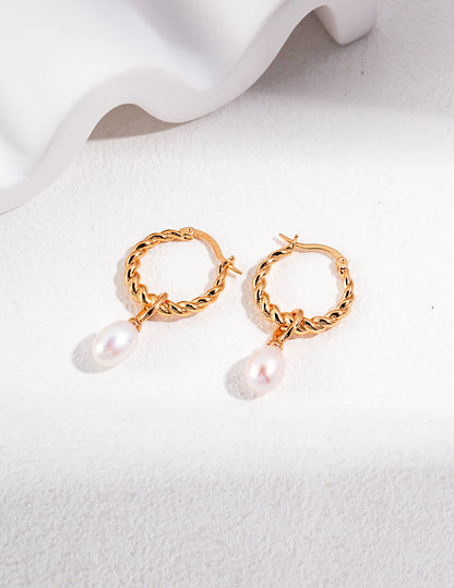 Sterling silver pearl earrings