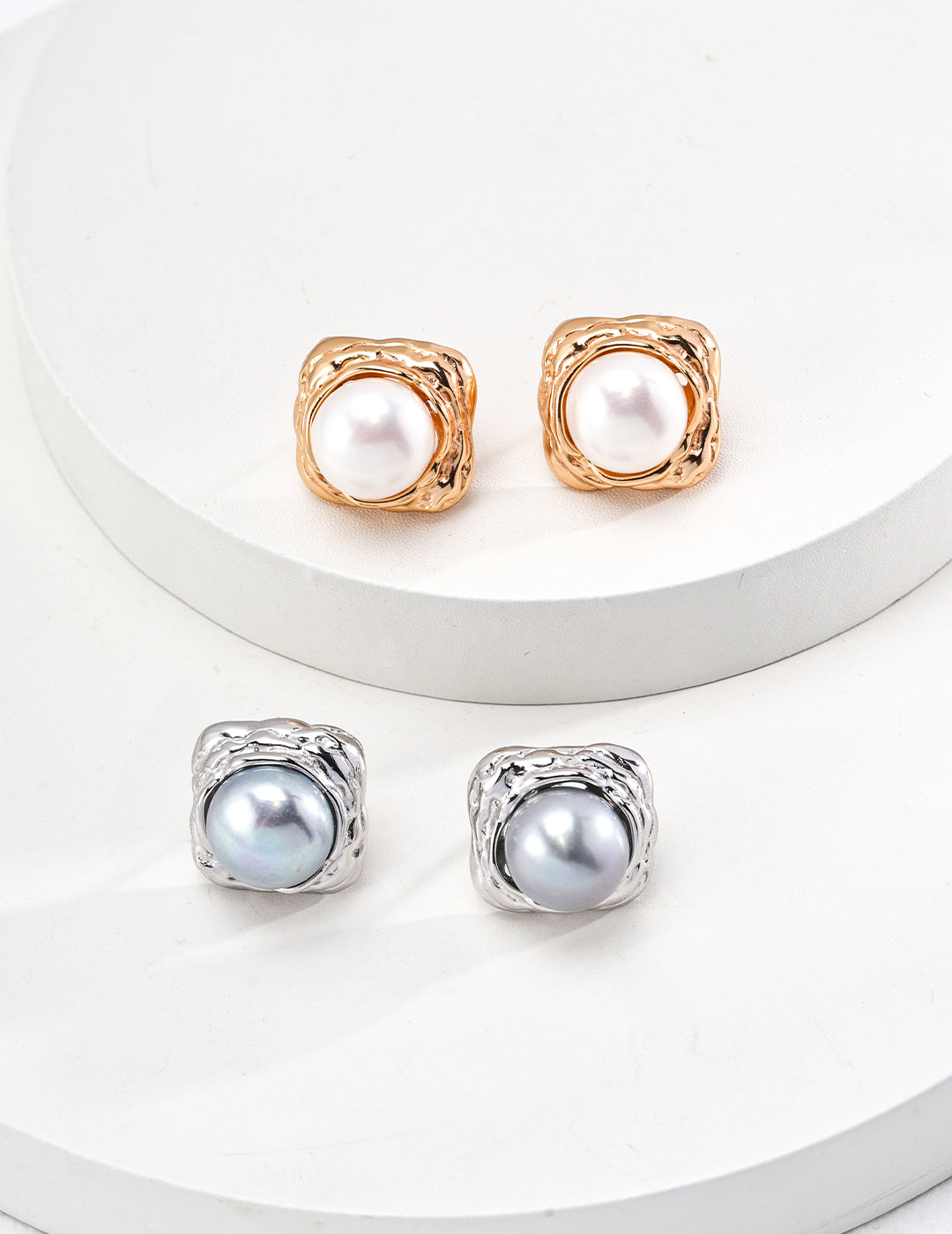 Sterling silver pearl stud earrings