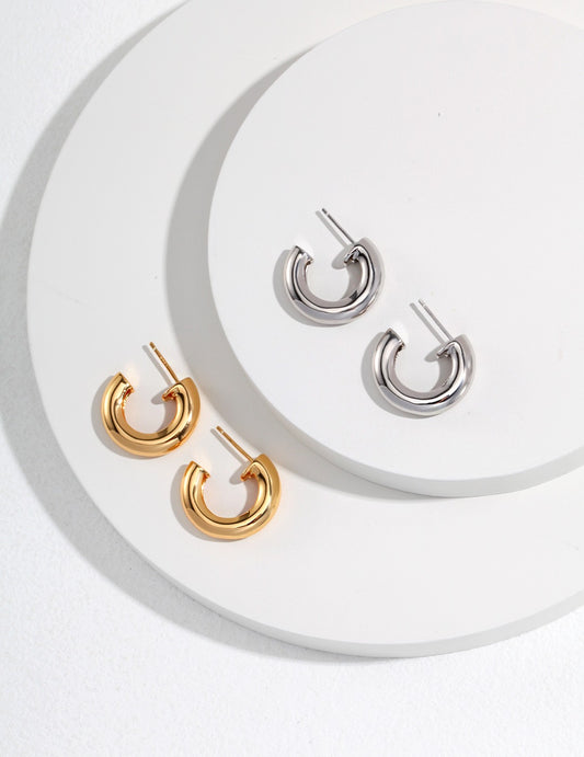 Sterling silver minimalist earrings