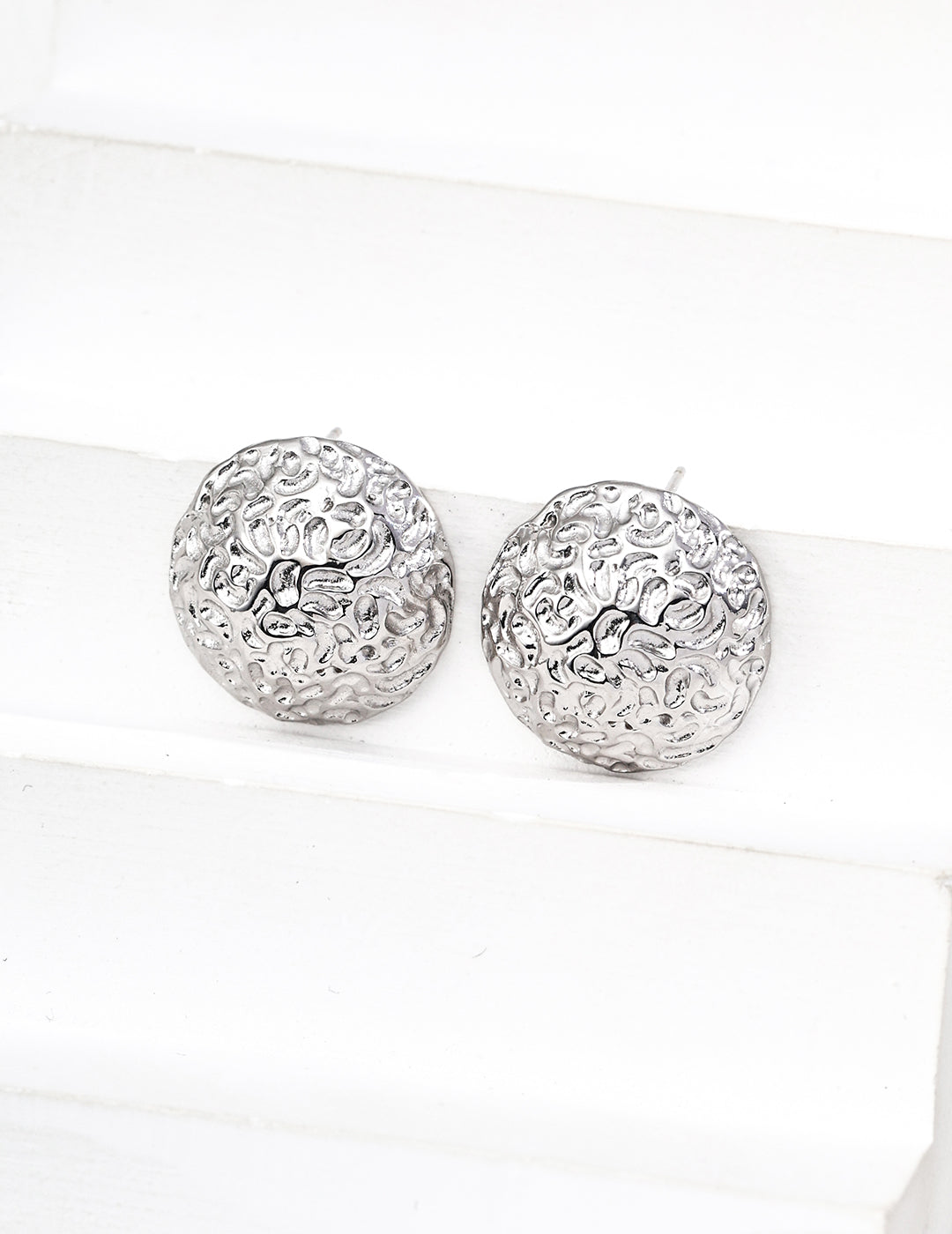 Sterling silver vintage texture earrings