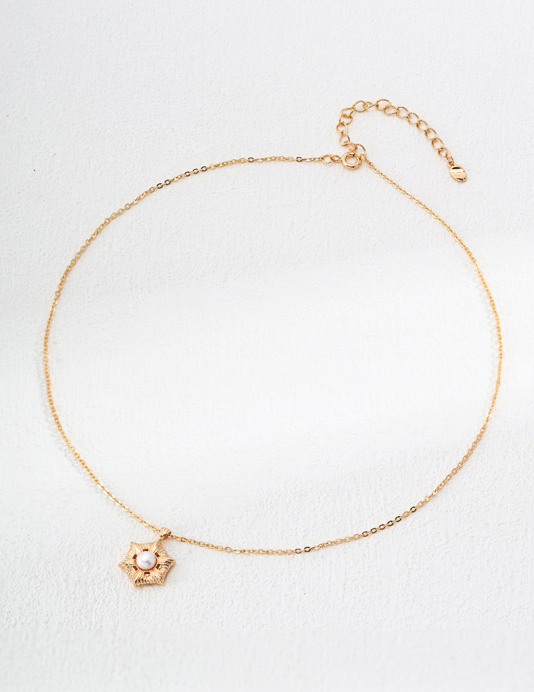 Sterling silver simple natural pearl necklace