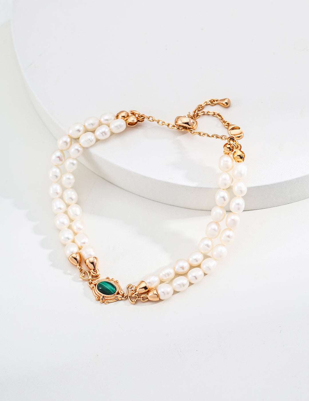 Simple Natural Pearl Malachite Bracelet