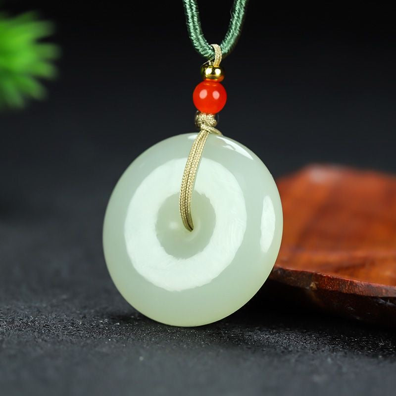 Hotan jade Xinjiang pure natural jade safety buckle