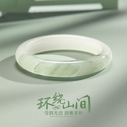 Floating flower jade bracelet